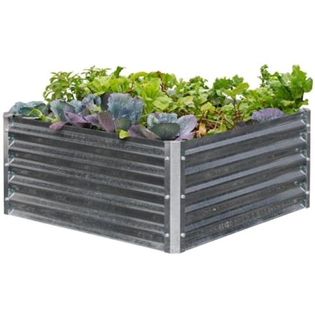 Grillgear Alto Series 40 x 40 x 17 in. Square Galvanized Metal Raised Garden Bed GR70147